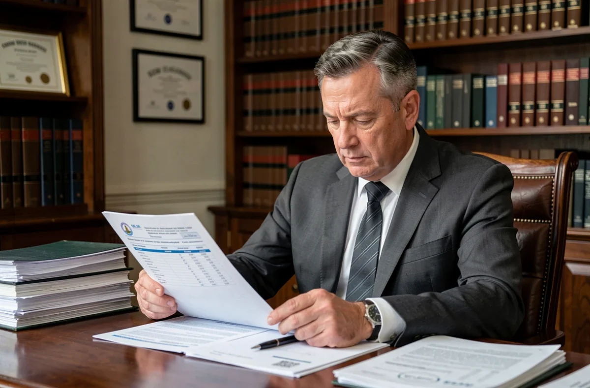 Notaire calculant les avantages fiscaux de la loi Malraux sur des documents financiers immobiliers